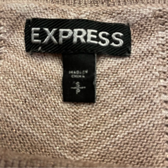 Express Gold Shimmery Sleek Long Sleeved Mini Dress.  Size S - Picture 4 of 8